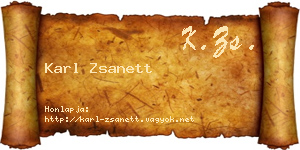 Karl Zsanett névjegykártya